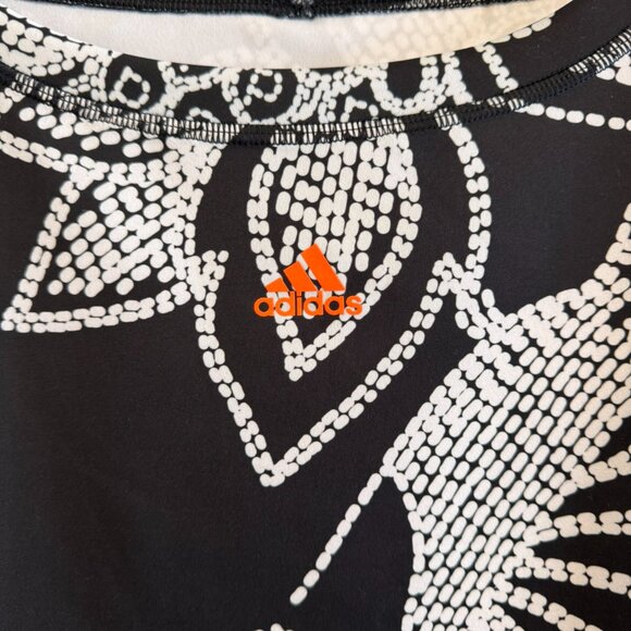 NWT Adidas X Farm Rio Crop Top Long Sleeve Aeroready Floral Black White S - Picture 9 of 14